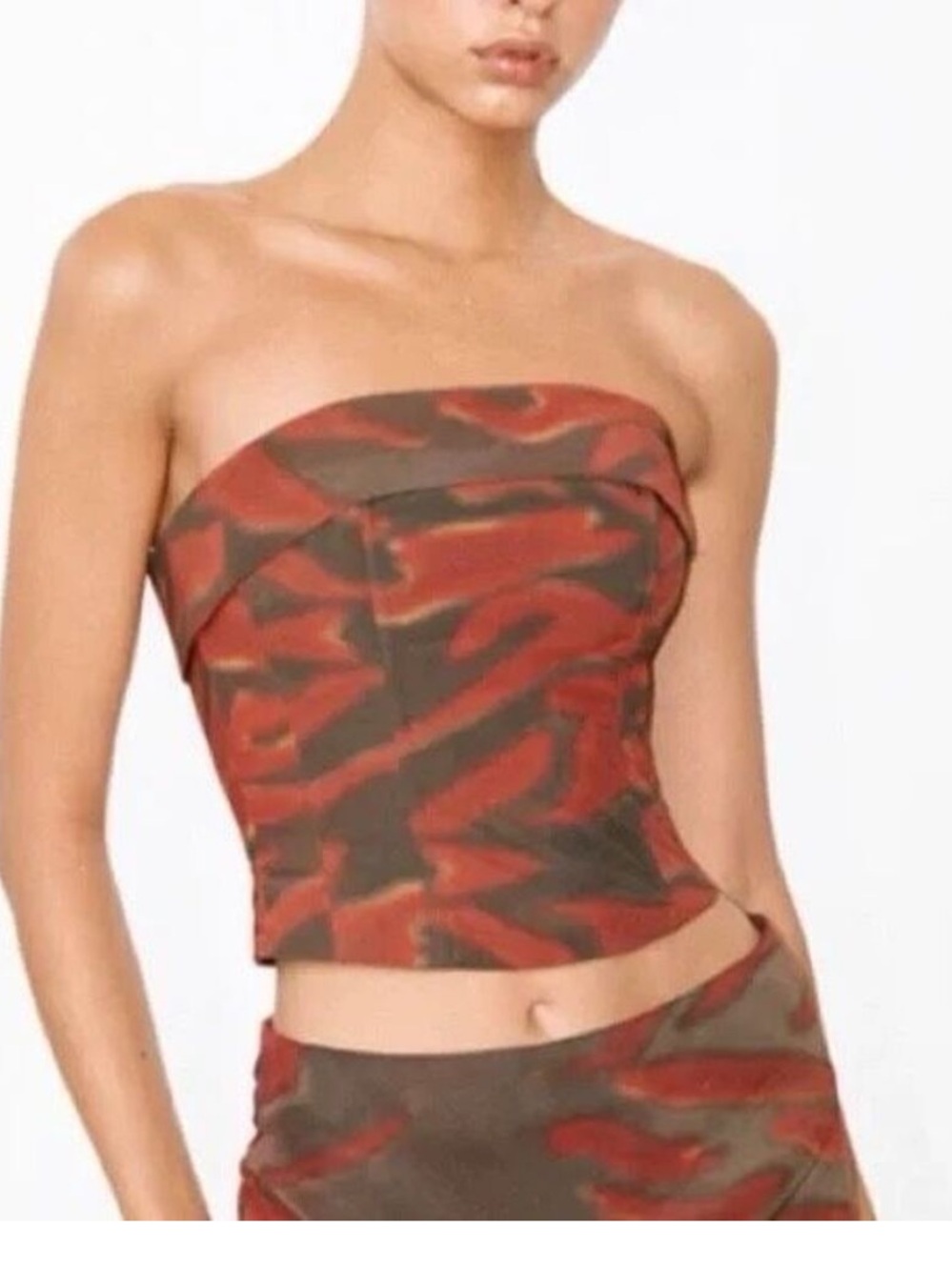 With Jean Carla Corset in NYX Red Brown Tye Dye Size XS NWT